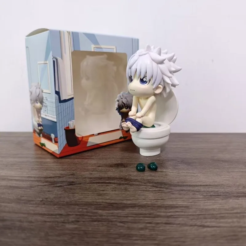 12cm HUNTER×HUNTER Figure Anime Squatting Toilet Static Scene Q Version Figure Model Boxed Desktop Ornament Gift - view 2