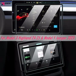 For Model Y Juniper 2025 & Model 3 Highland 24-24 15-inch Touch Screen Protector & 8-inch Rear Row Display Glass HD Transparent