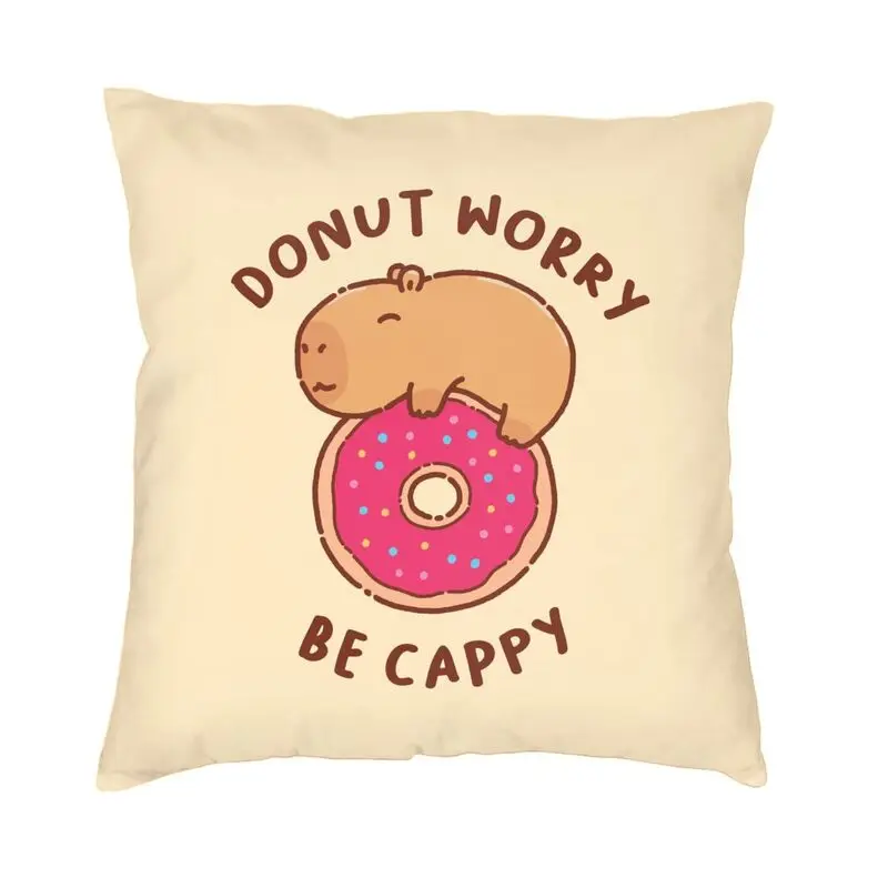 Nordic Style Capybara On A Donut Throw Pillow Cover Home Decorative Custom Square Cushion Cover 40x40 Pillowcover Living Room
