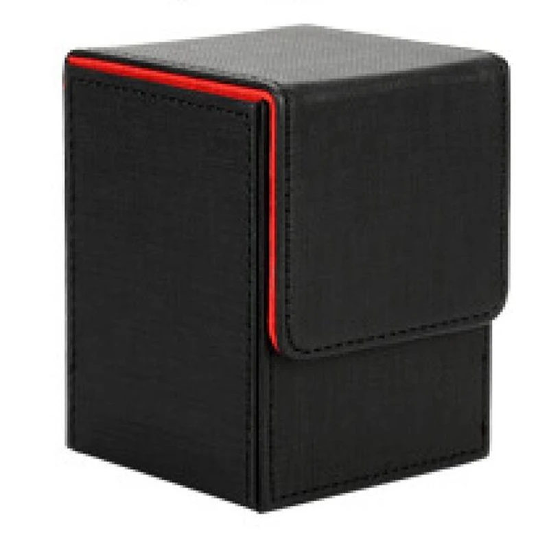 Card Case Deck Box Sleeved Cards Deck Game Box for Yugioh Binders: 100+, Black Red-SPMI