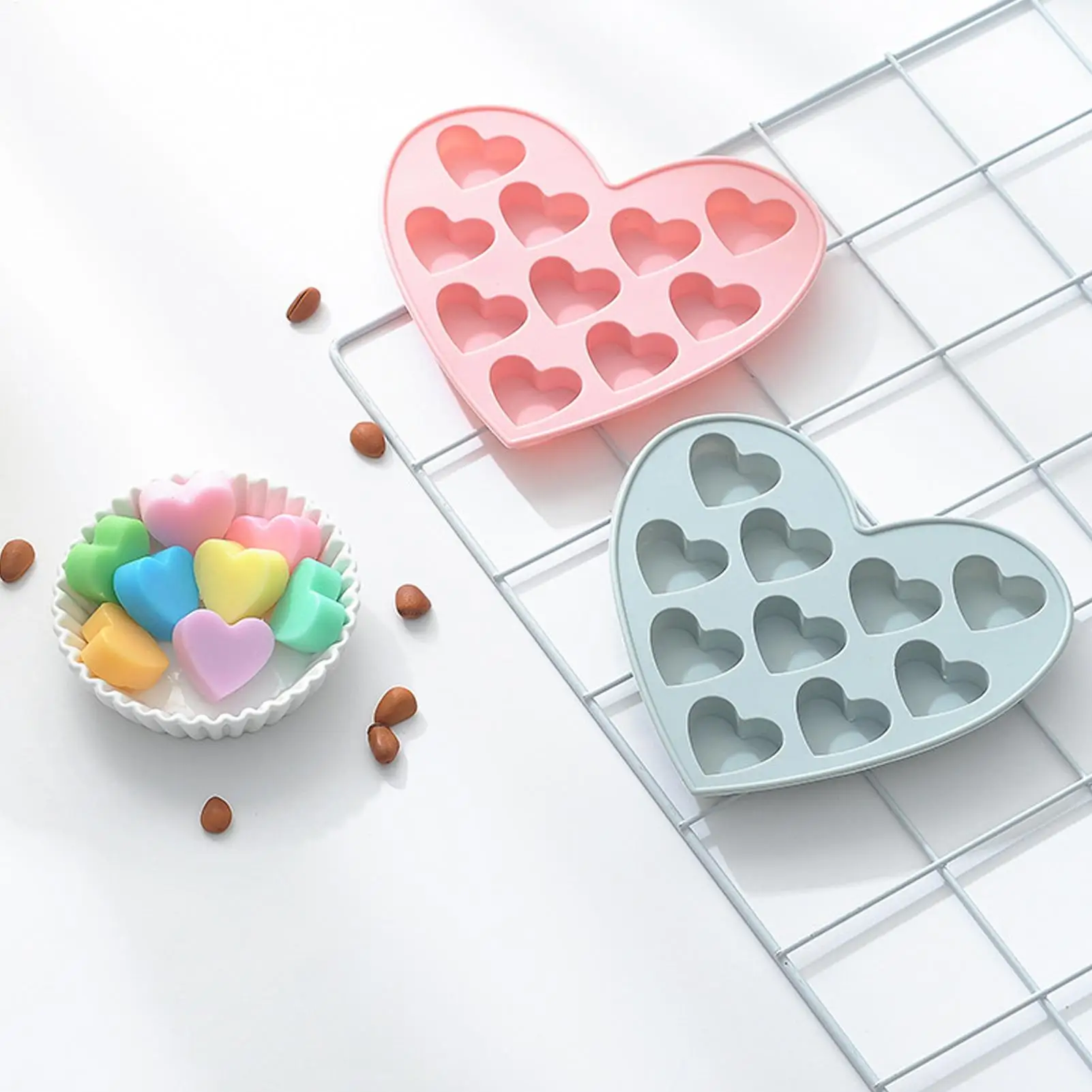 10 grids heart-shaped silicone chocolate mold Easy to Release Food Grade Baking Mold candy pudding dessert mold cake decoration