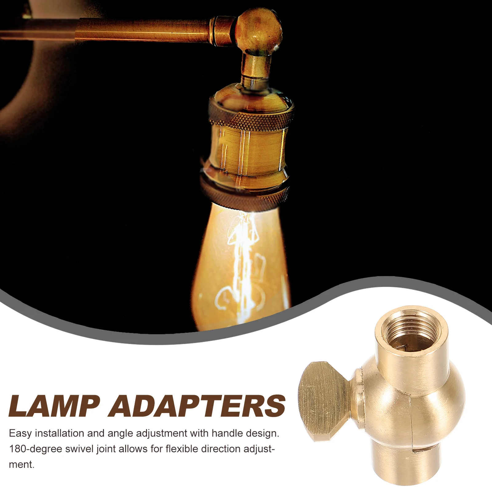 

1pcs Copper Rotary Lamp Adapter Ceiling Light Swivel Bulb Extender Socket 180 Degree Angle Wall Sconce Durable Rustproof Easy
