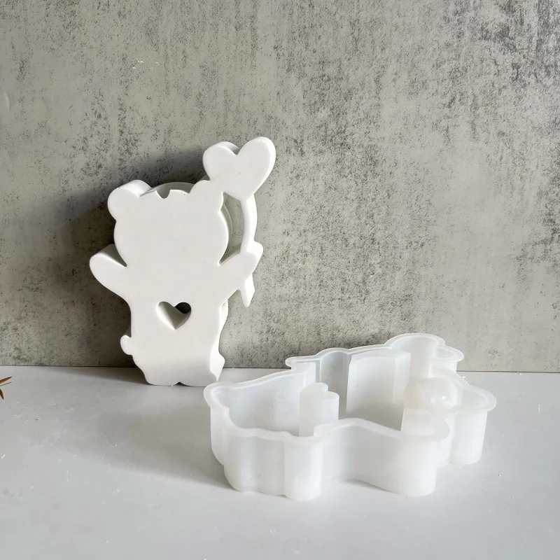 Balloon Bear Candlestick Decoration Silicone Mold Aromatherapy Plaster Epoxy