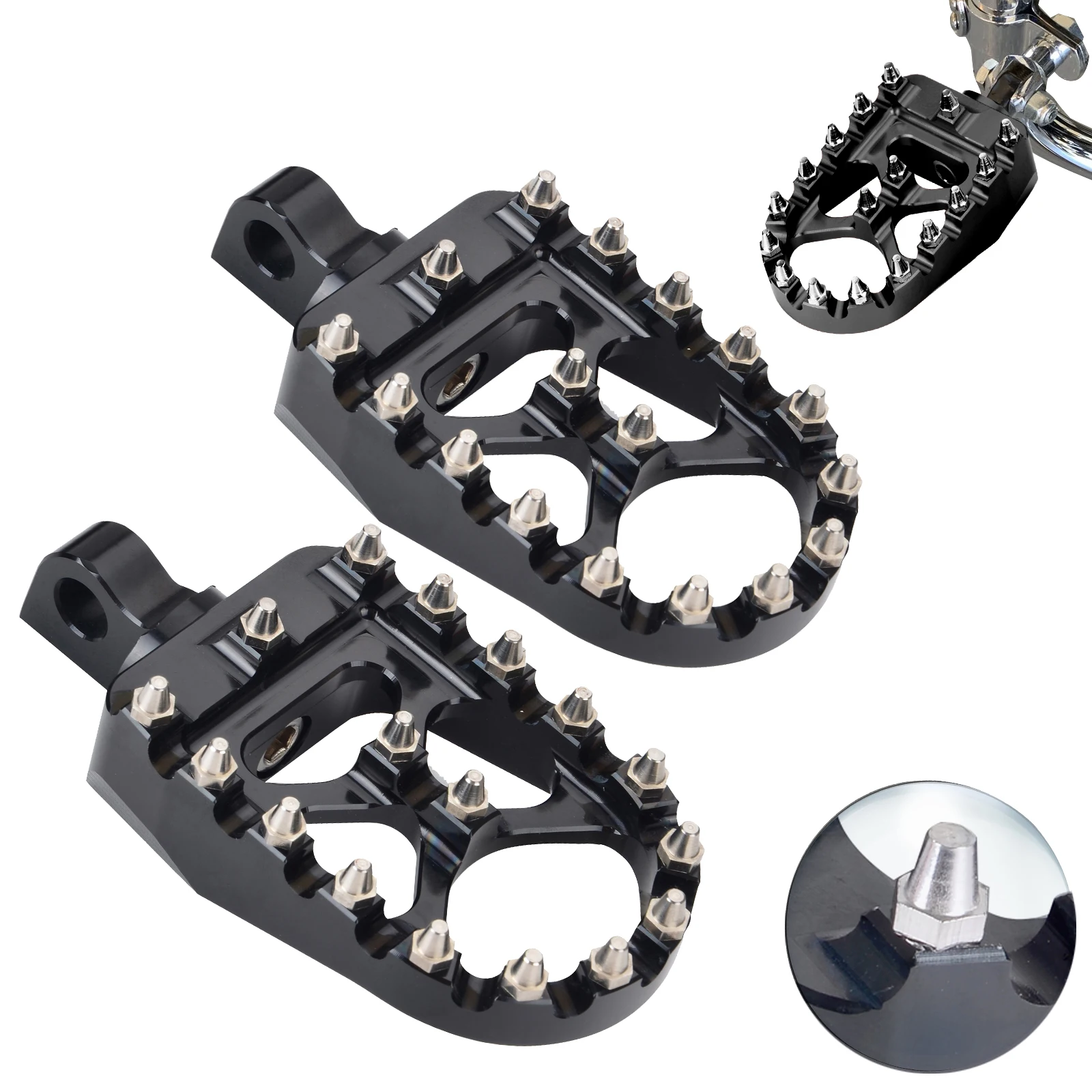 

MX Foot Pegs Motorcycle Wide Fat Footpegs Bobber 360 Roating Rear Footrests For Harley 883 1200 Accessories