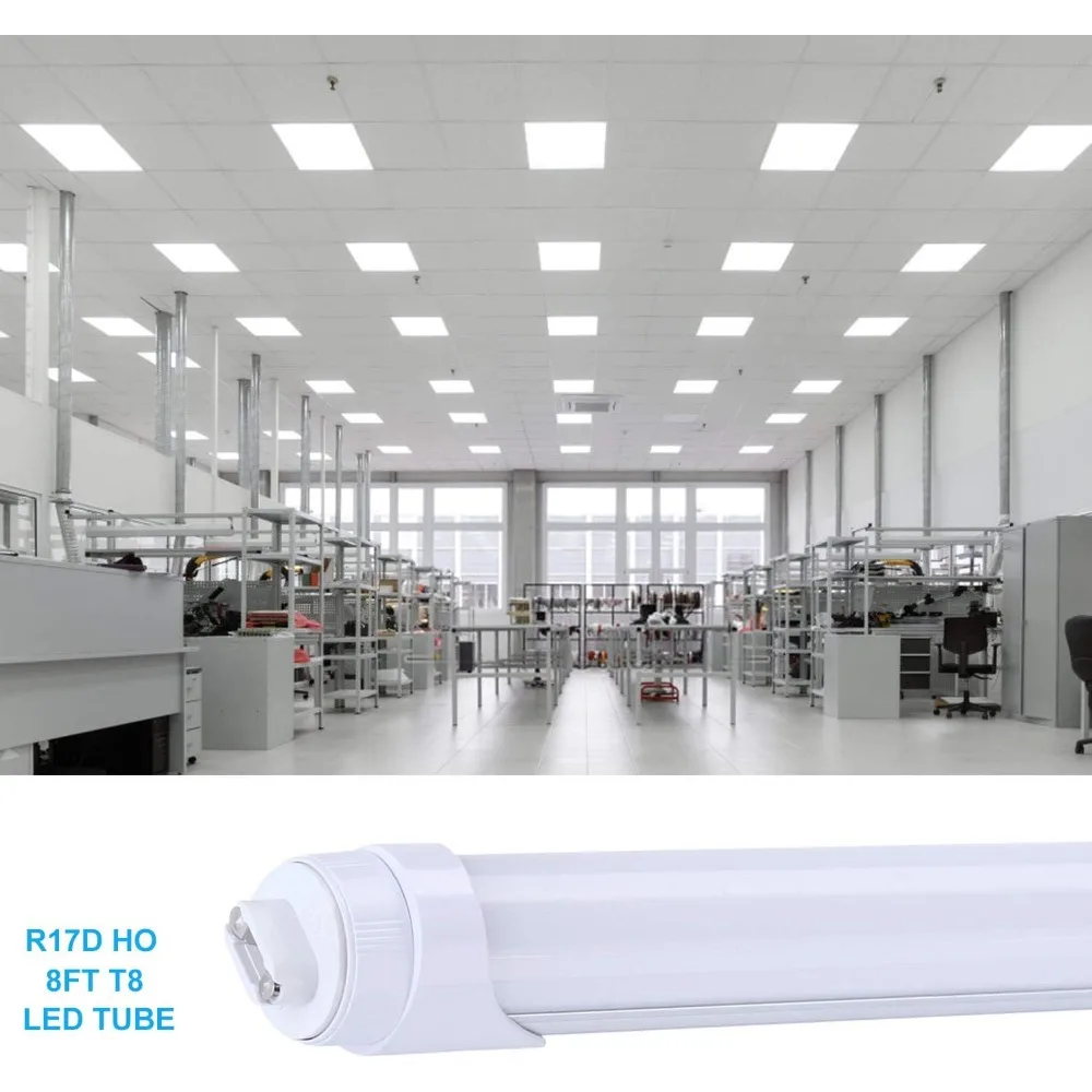تدوير 8FT 2 دبوس R17D LED أنبوب ضوء 45 واط 5400LM 6000 كيلو ثنائي نهاية كوابح الطاقة تجاوز حياة طويلة كفاءة في استخدام الطاقة #6