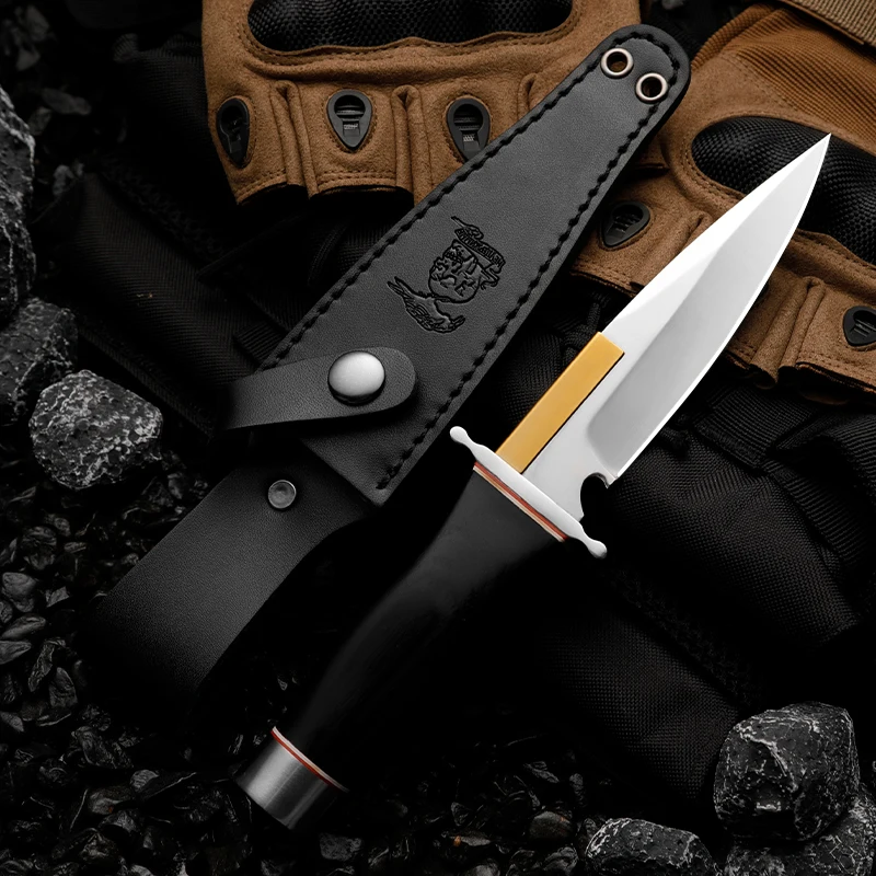 HUANGFU 5CR13MOV outdoor hunting knife high hardness outdoor knife fixed blade military rescue knife Bowie knives gift for men