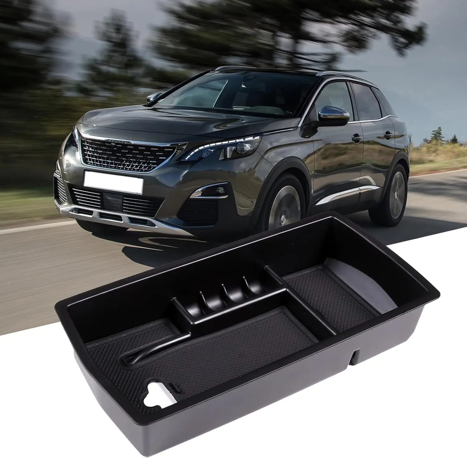 

For Peugeot 3008 3008GT 5008 2017-2021 Car Armrest Storage Box Arm Rest Bin Center Console Organizer Glove Tray Pallet Holder