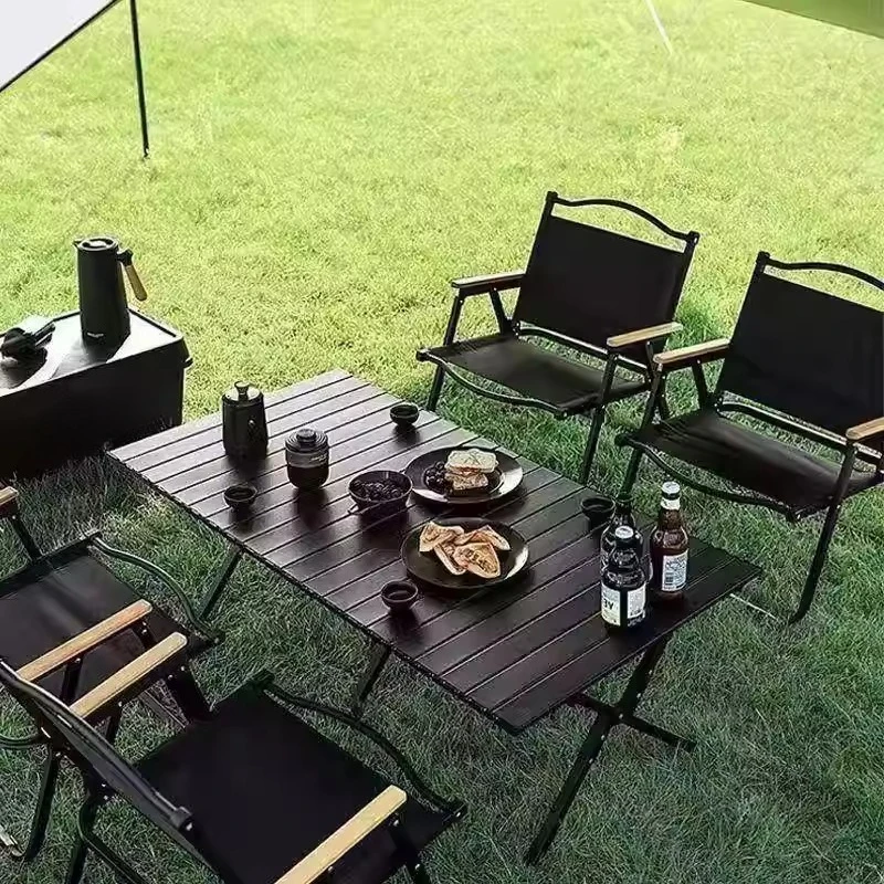 

Black Outdoor Camping Table Folding Portable Backpacking Camping Table Multi Function Klapptisch Camping Accessories