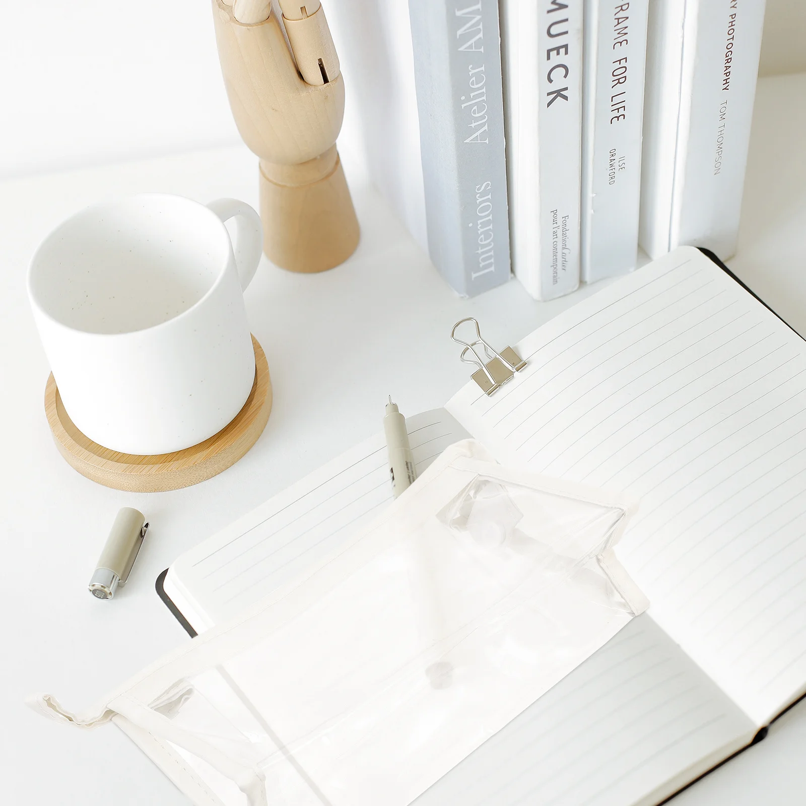 

2Pcs Transparent Pencil Bag Large Capacity Waterproof Stationery Organizer Zipper Design Multi-Purpose White