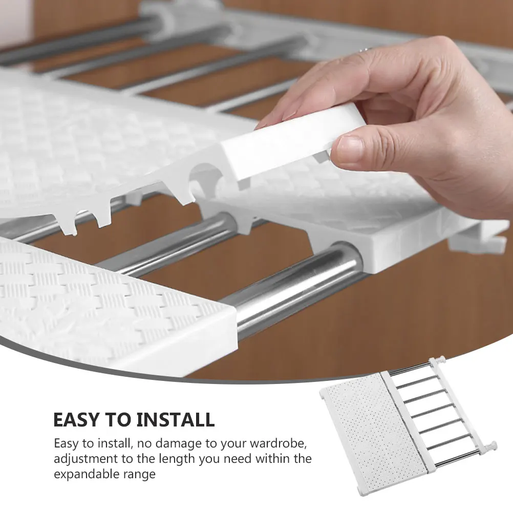 

1pc Adjustable Shelf Divider Storage Rack Closet Organizer Closets Shelf Divider High-Carbon Steel Abs Space Saving