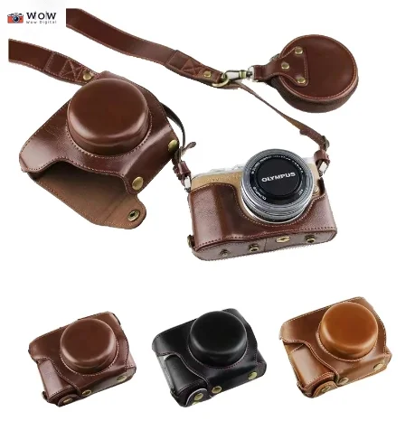 New Luxury Camera Case Bag For Olympus EPL9 E-PL9 EPL10 14-42mm Pu Leather Camera Skin with Strap Mini Pouch Open Battery