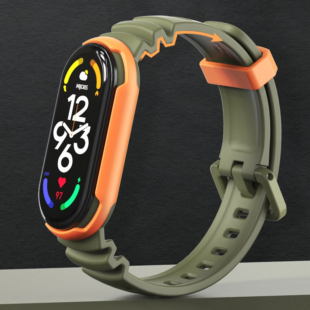 Universal Wristband Two Tone Sport GS Wind Watch Strap For Mi Band 7 6 5 Strap For Xiaomi Mi Band 7 Wrist Strap Correa Watch NFC