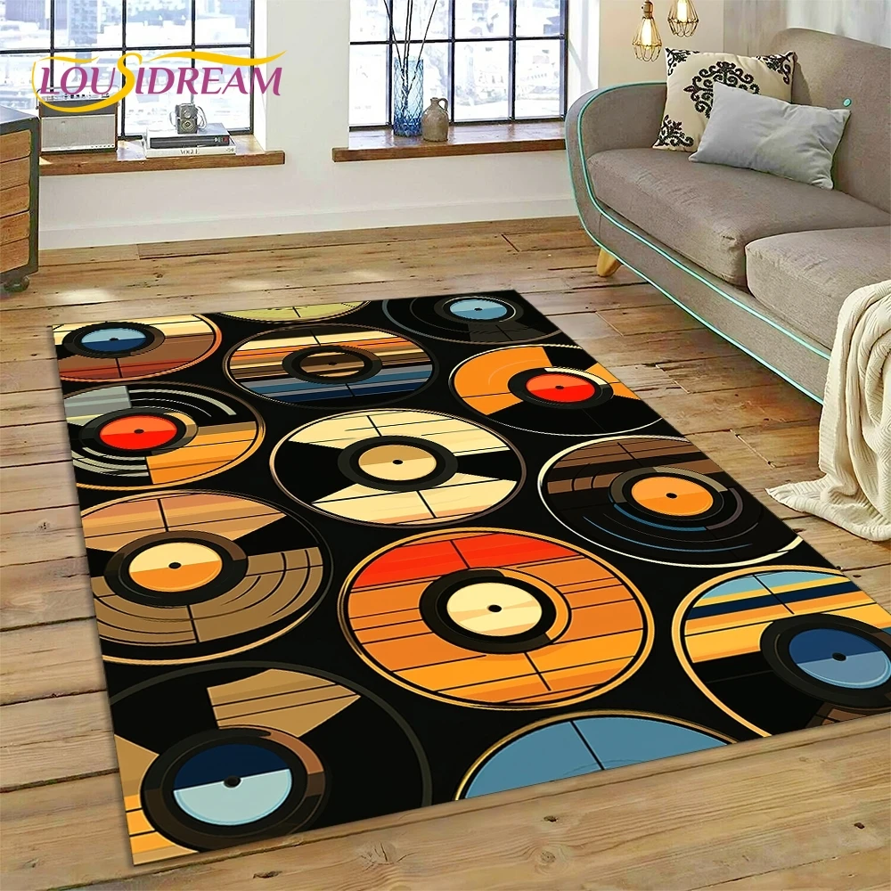 Vinyl Record Music DJ Screen tape Rug Carpet for Living Room Bedroom Home Decor,Floor Mat Non-slip Decoration for Sofa  Doormat