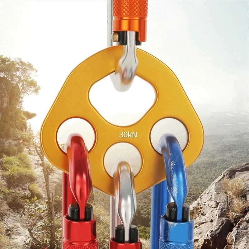 4 Hole 30KN Aluminum Rigging Plate Multi Anchor Rope Splitter Outdoor Climbing Connection Rigging Accessory view 4