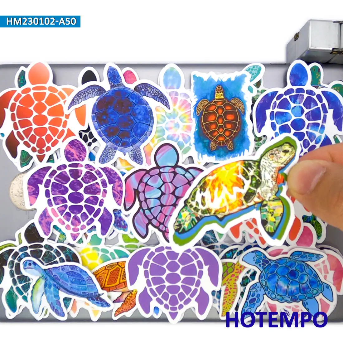 

20/30/50Pieces Sea Turtle Style Decals Cute Colorful Cartoon Animal Stickers for Kid Scrapbook Luggage Bike Phone Laptop Sticker