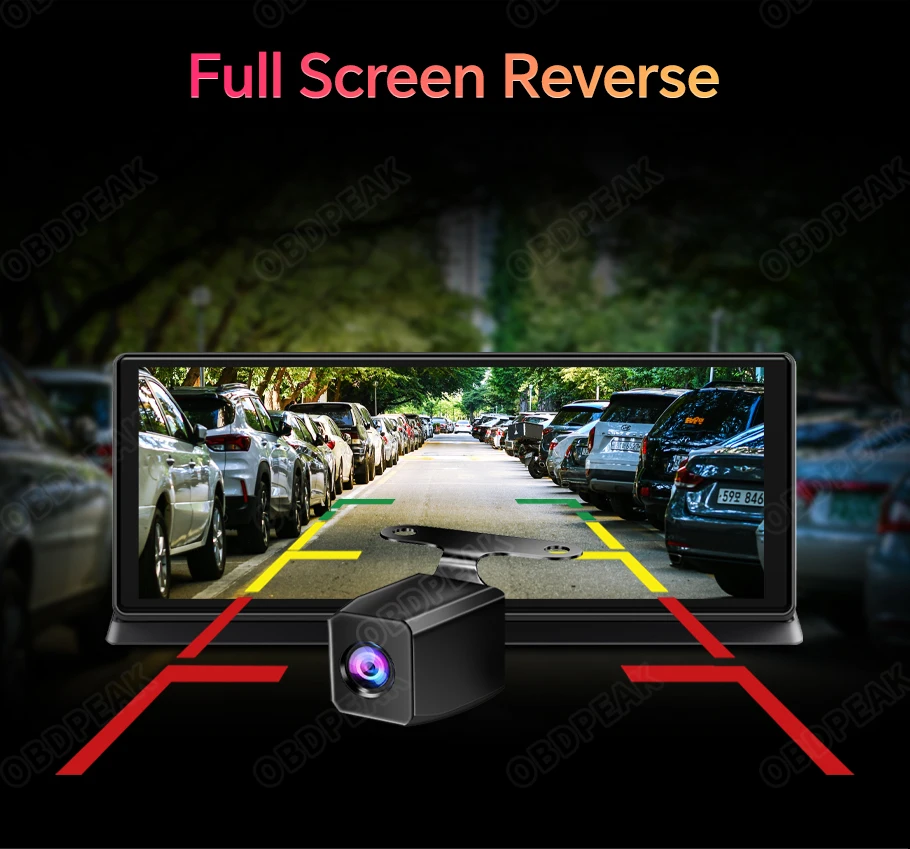 K2 Pro 11.3" Dash Cam 4K 2160P Car DVR Recording Carplay & Android Auto Wireless Connection 5G WiFi GPS Navigation Dashboard