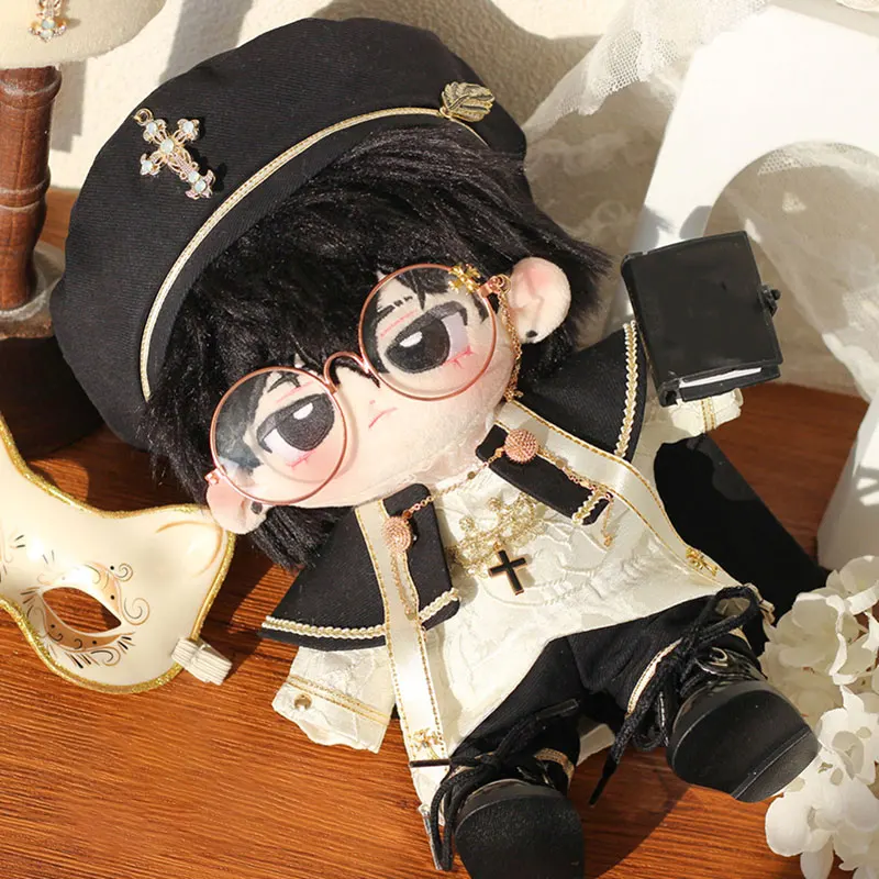 20cm Plush Toy Doll Clothes Godfather Cloak Cross Decorative Hat Cosplay Singer Leader Costume Male And Female Birthday Gifts