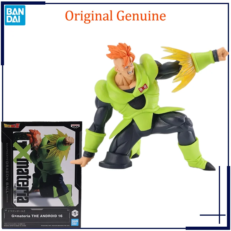 Original echte Drachen kugel z g × Material Android 16 Bandai Anime Modell Spielzeug Action figur Geschenke Sammler Ornamente Jungen Kinder