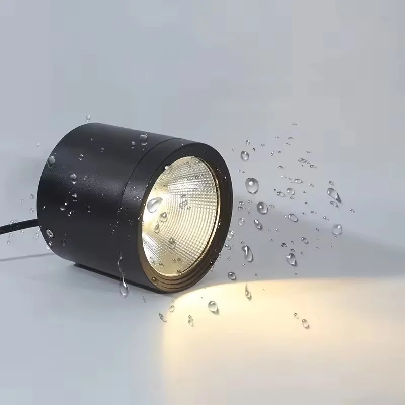 IP65 مقاوم للماء COB LED السقف النازل في الهواء الطلق شرفة الحمام سطح شنت اسطوانة 60 واط 12 واط 18 واط بقعة تركيبة إضاءة