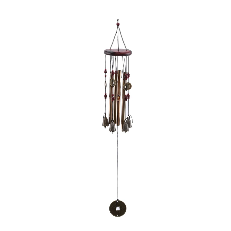 Solid Wood Bronze Wind Chimes Metal Multi-tube Anti-rust Wind Chimes Copper Alloy Oversized Pendant Wind Chimes Birthday Wishes