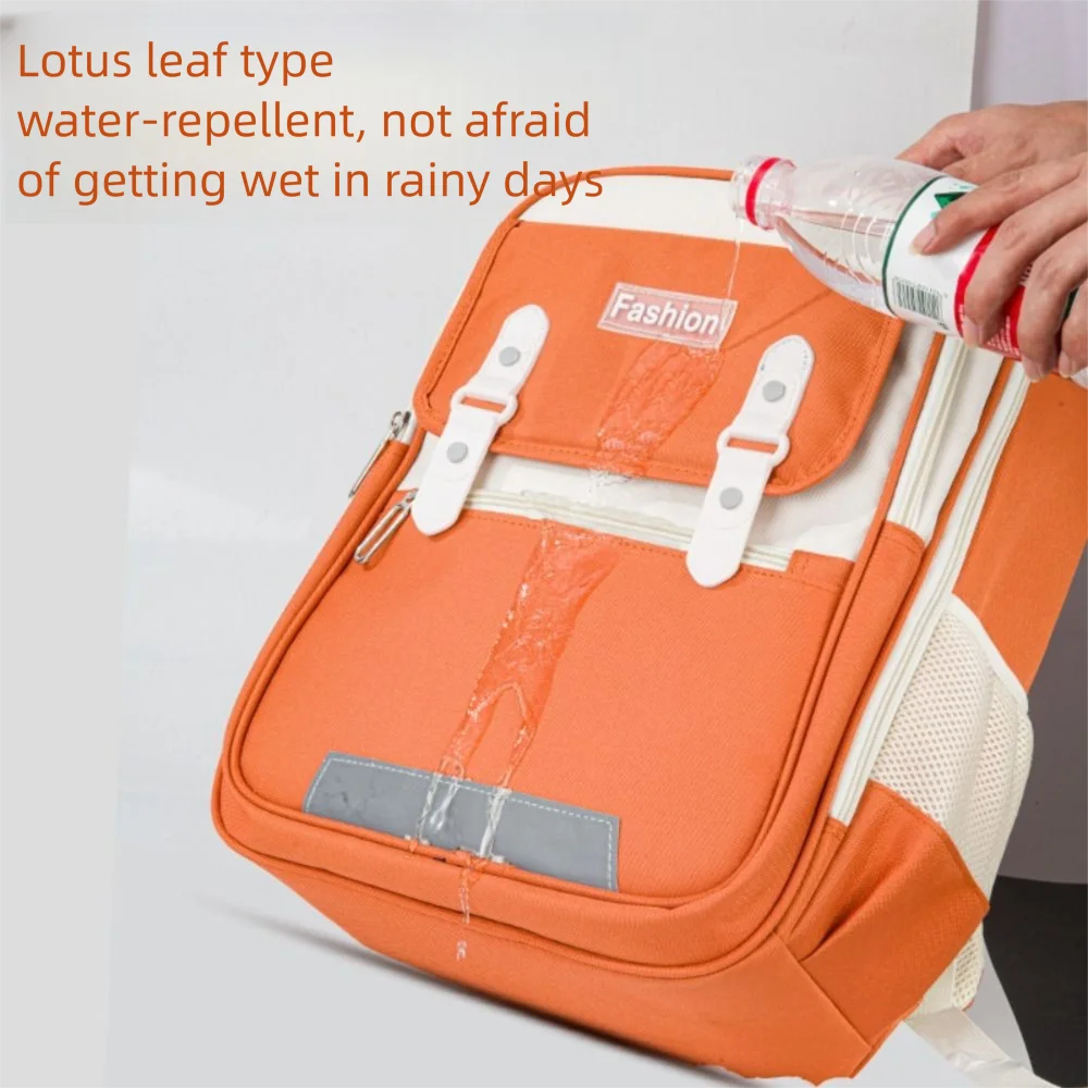 Fashion Waterproof Backpack Large Capacity Spine Protection School Bag Lightweight Load Reduction Shoulder Bag Unisex