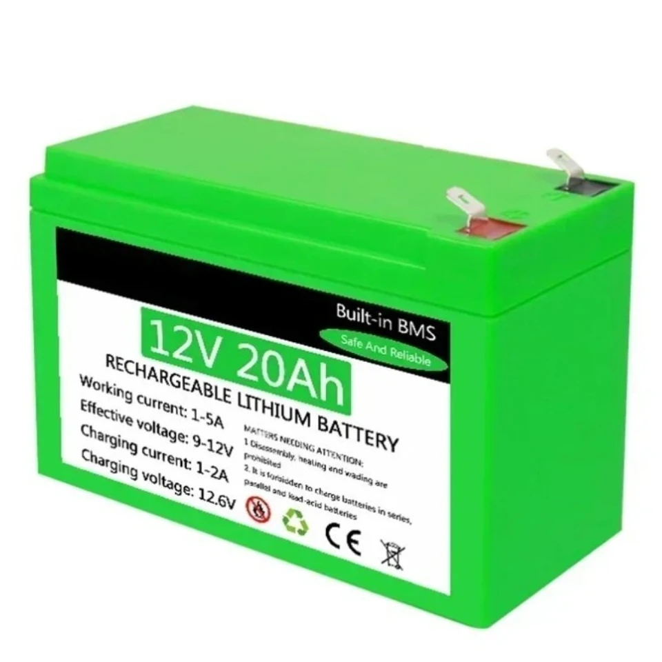 12V 20Ah 3S6P 18650 Li-ion Battery Pack, Built-in BMS High Capacity Lithium Battery for Electric Scooter, Agricultural Sprayer