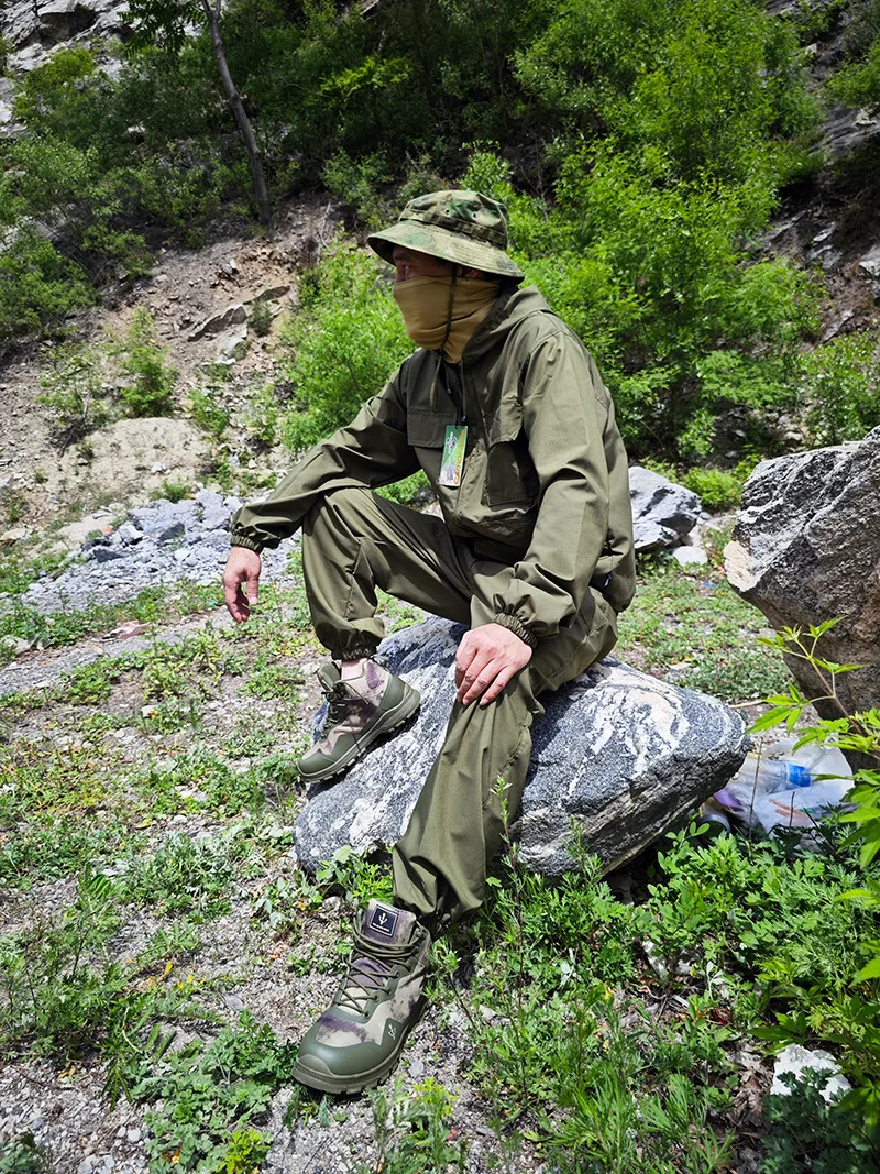 Militärisches Tarnuniform-Set, atmungsaktiver Sommer-Trainingsanzug, Outdoor-Mehrzweck-Taktische Arbeitskleidung, komplette Overalls – Detail 28