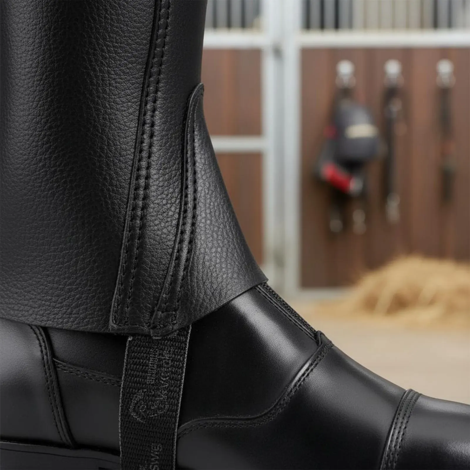Equestrian Leg Chaps Easy to Wear Equestrian Half Chaps Horse Riding Gaiters Hook-and-Loop Closure Riding Gaiters Stretch Panels