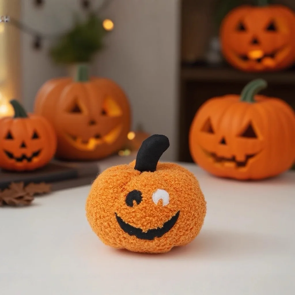 High Quality Orange Halloween Pumpkin Plush Doll Cute Pumpkin Plush Pillow Cushion Holiday Decoration Gift For Boys And Girls