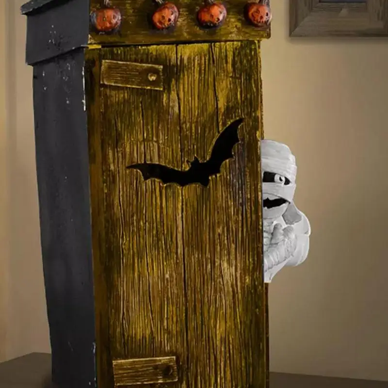 Outhouse Mummy Animated Decor,2024 Newest Animated Talking Farting Mummy Outhouse,Spooky and Fun Halloween Ornaments,Halloween