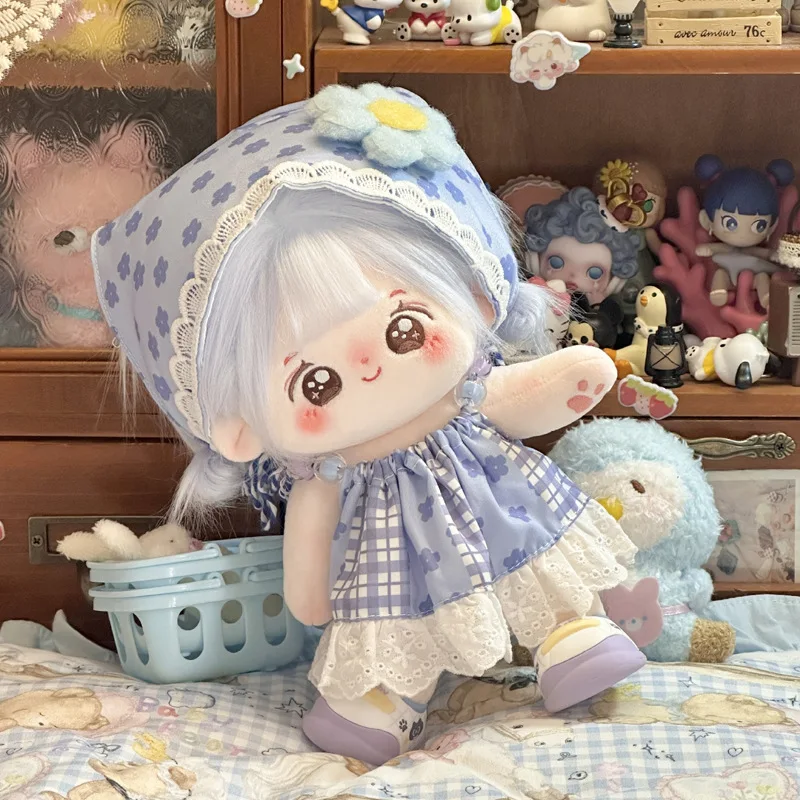 

20cm Doll Clothes Cute Countryside Style Dress Cotton Doll Clothes Doll Accessories