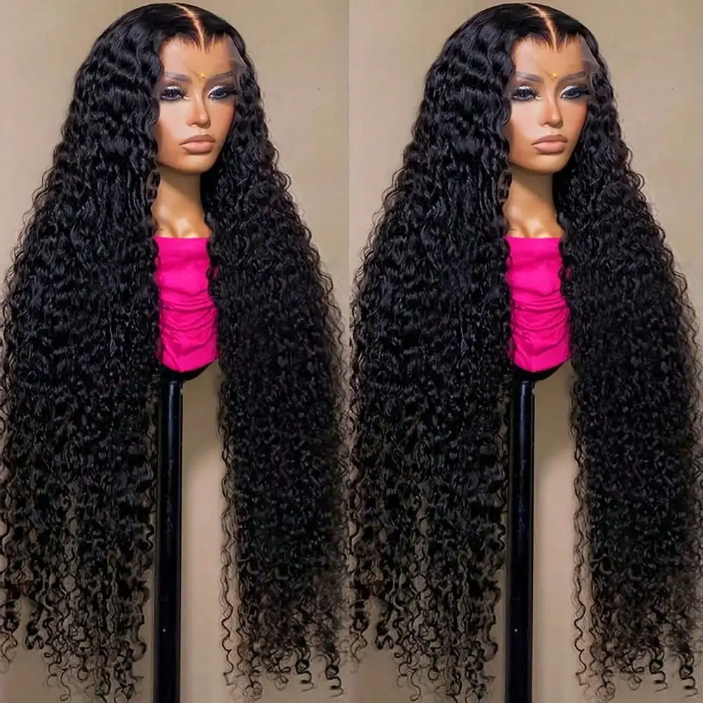 13X4 HD Transparent Suitable for Skin Tones Brazilian Human Hair Wig for Women & Men Pre-Plucked Swiss Lace Front Closure Deep Wave Curly Short Bob Style Natural Look Full Coverage Wig with Brazilian Hair view 2