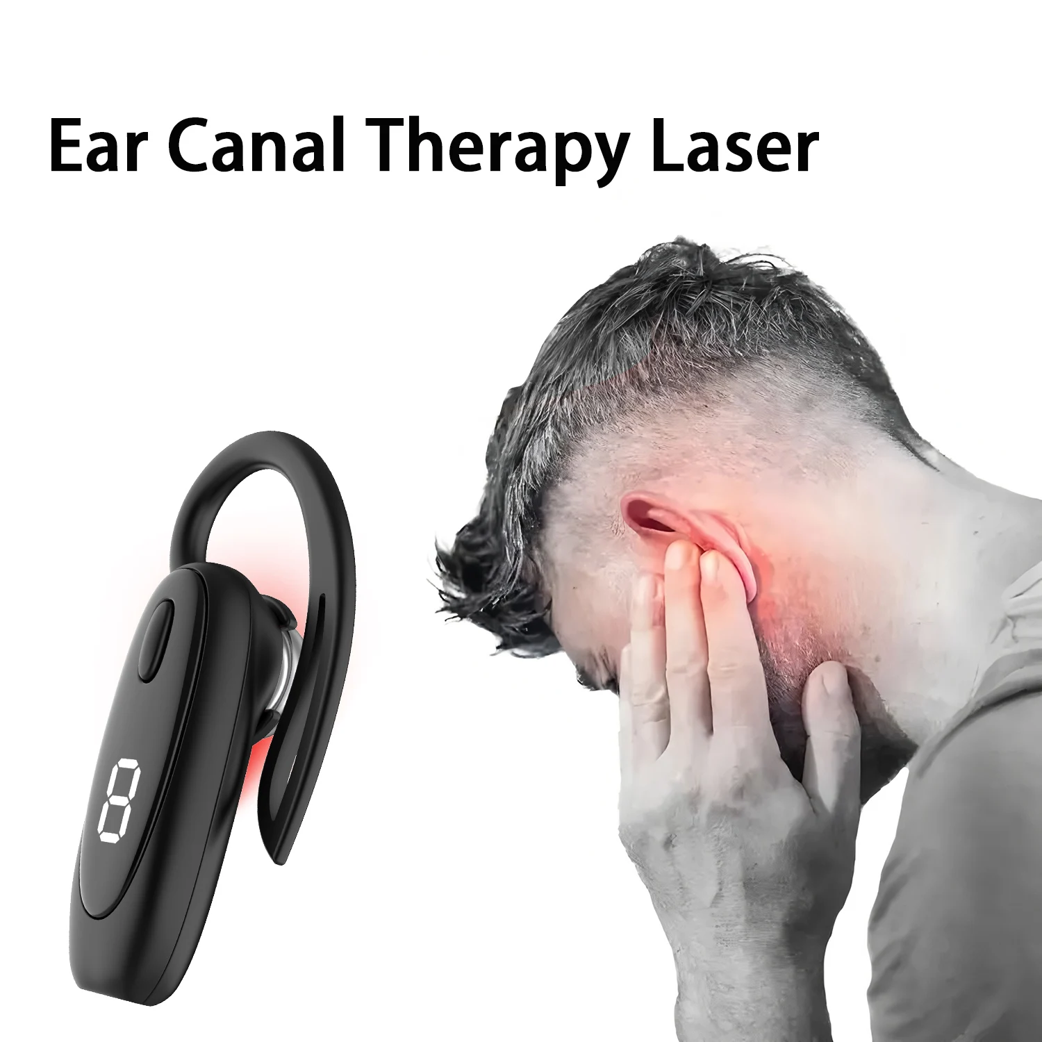 NEW 650nm Laser Therapy Tinnitus Laser Physiotherapy Earplug Otitis Media Deafness Treatment Ear-hanging Style Earplug