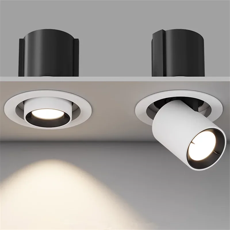 1Pcs NEW Style LED Aluminum Recessed Rotating Downlight 9W12W15W18W20W24W Epistar Chip COB Spot Light Ceiling Lamp AC85-265V