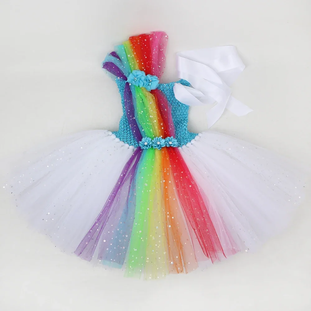 Rainbow Tutu Dress for Girls Birthday Party Ball Gown Glitter Tulle  Princess Dress Toddler Kids Holiday Carnival Perform Costume - AliExpress  1501