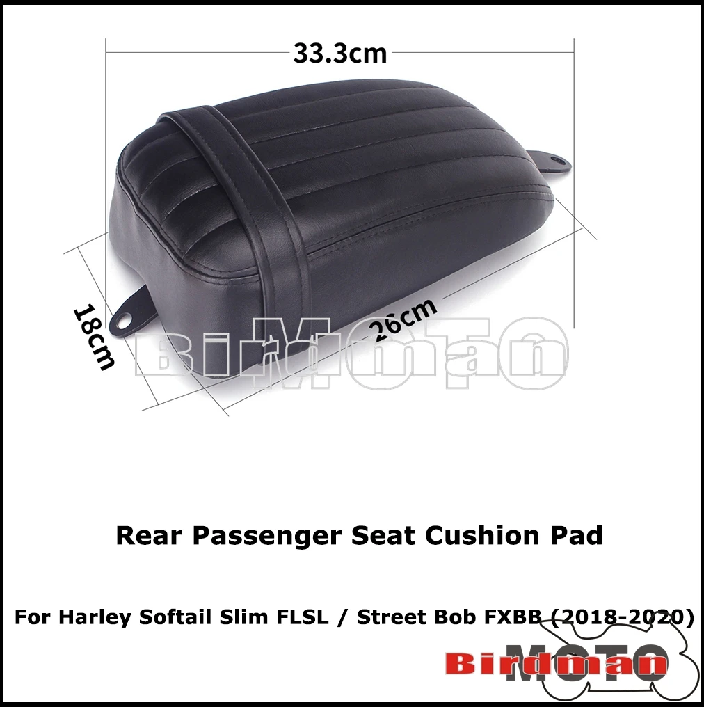 Motorcycle Passenger Seat Cushions Pad For Harley Softail Slim FLSL / Street Bob FXBB 2018-2020 Moto Rear Seat Cushion Pillion - view 2