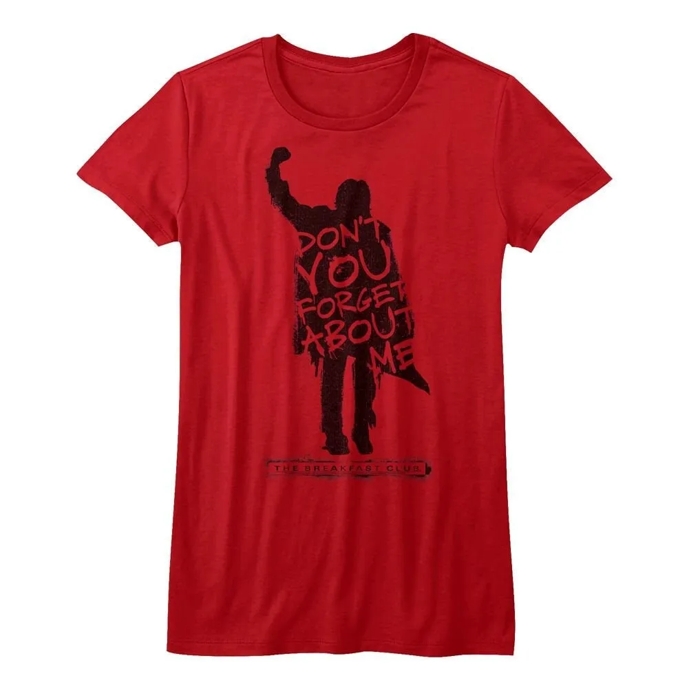 The Breakfast Club Never Forget About Me Juniors Red T Shirt