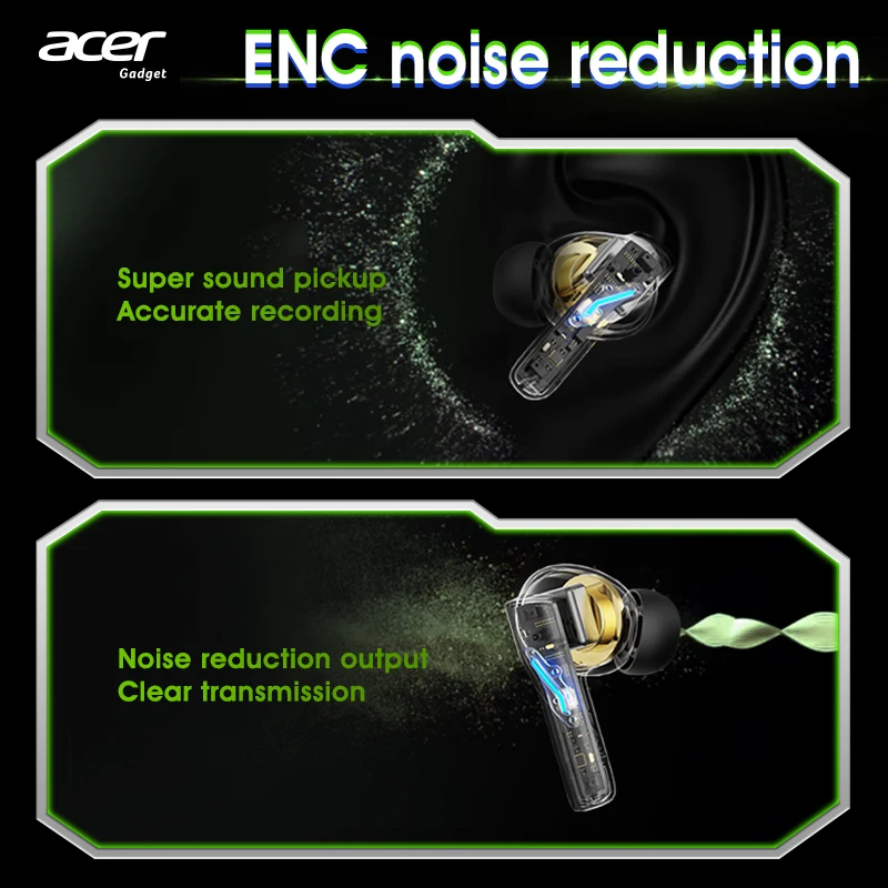 سماعة بلوتوث لاسلكية Acer Ohr625، تقليل ضوضاء المكالمات داخل الأذن، مريحة في الارتداء، مناسبة للرياضة والألعاب والترفيه، مع علبة شحن من النوع C، متوافقة مع الهواتف المحمولة وأجهزة الكمبيوتر اللوحية #4
