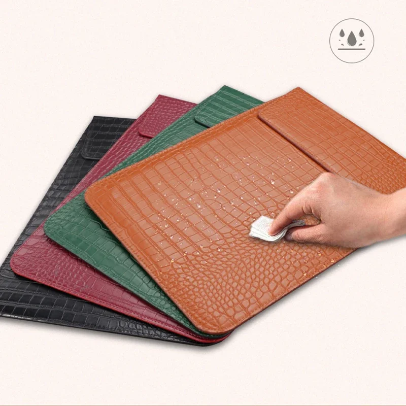 For Macbook Neo Pro Air 13 11 14 15 16 Inch Laptop Sleeve Crocodile Pattern PU Leather Magnetic Envelope Pouch Case Anti-scratch - view 5