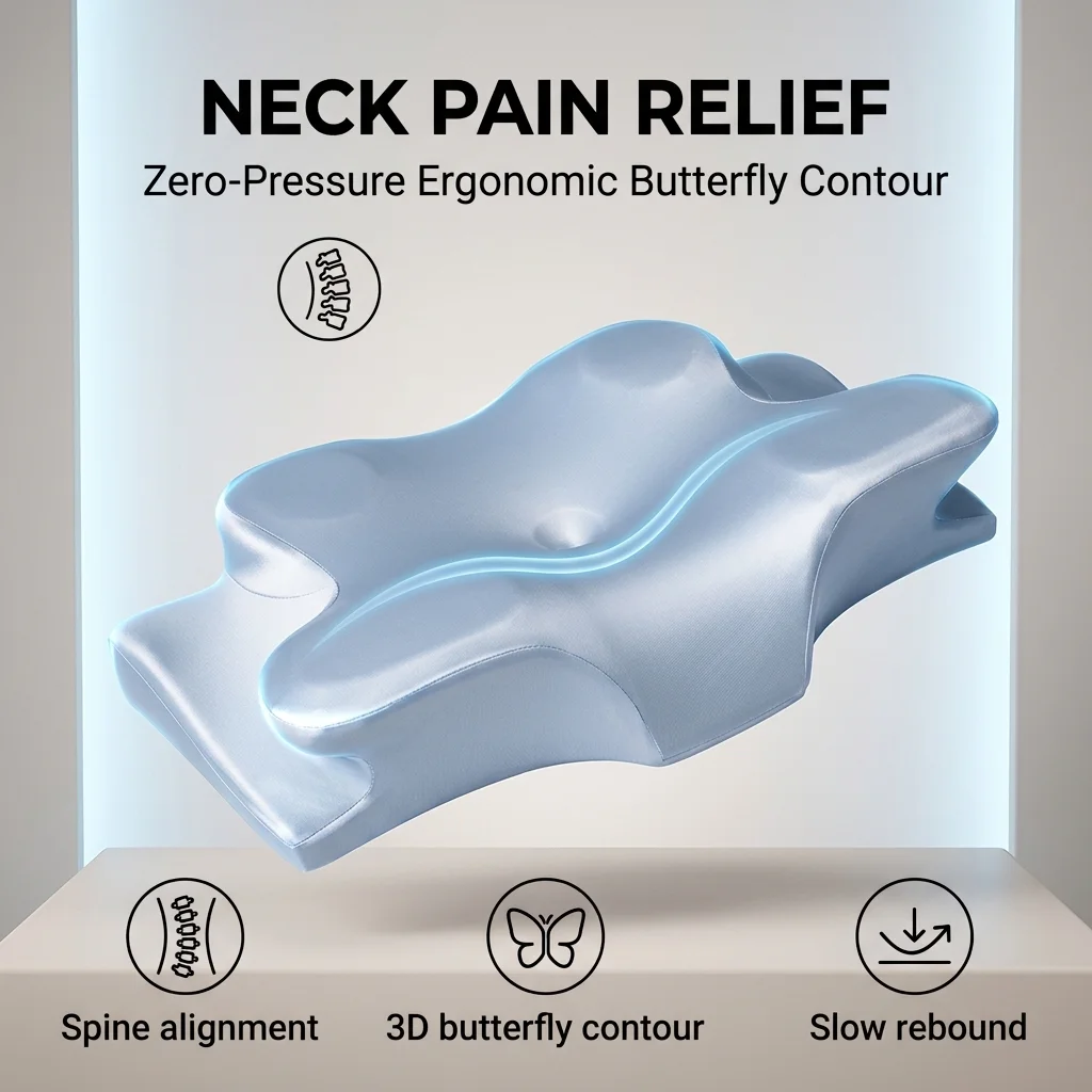 Cervical Memory Foam Pillow Ergonomic Butterfly Orthopedic Neck Support Pillow for Sleeping Contour Bed Pillow Side Sleeper