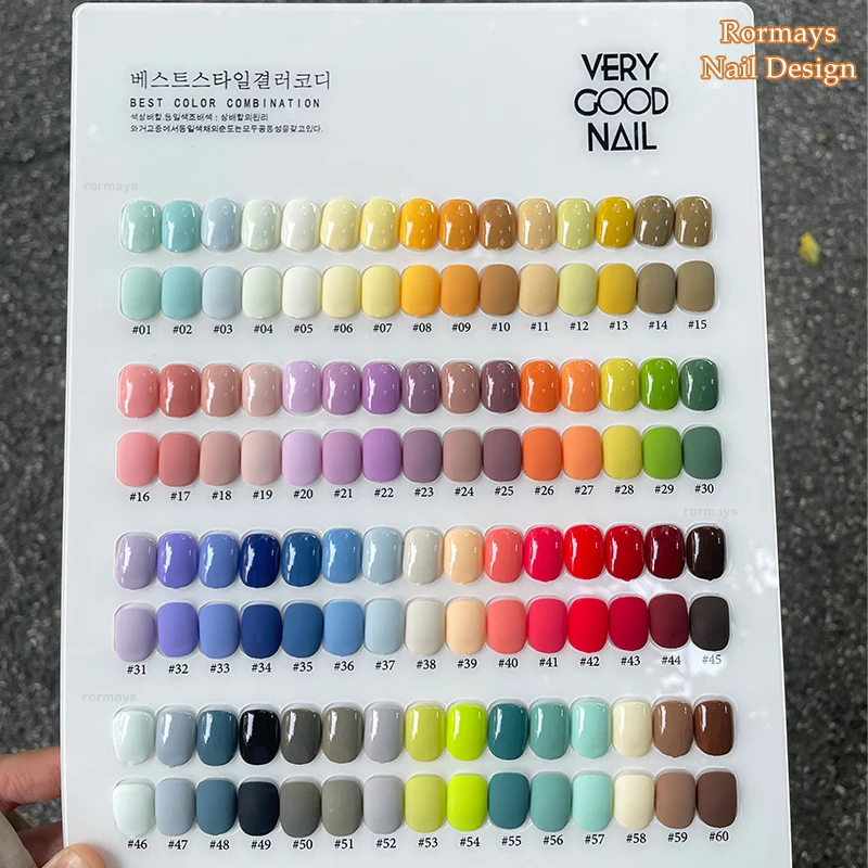 Rormays Popularny żel Polerowanie 60PCS Mieszany lakier żelowy UV LED Moczenie Trwałe błyszczące wykończenie Kolorowy zestaw do nauki salonu paznokci