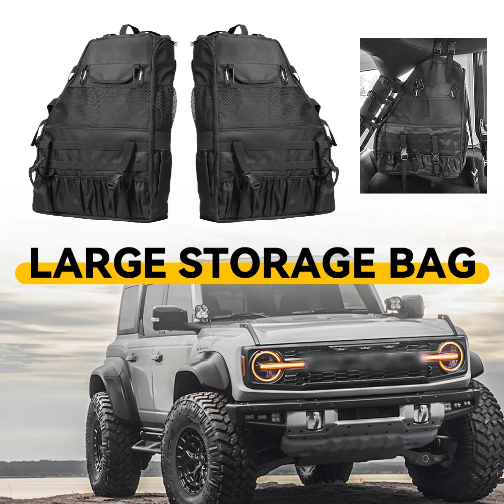 For Jeep Wrangler JK Rubicon 4-Door 2007-2019 JL JK JKU Roll Bar Storage Bag Cage Multi-Pockets Organizers Cargo Bag Saddlebag