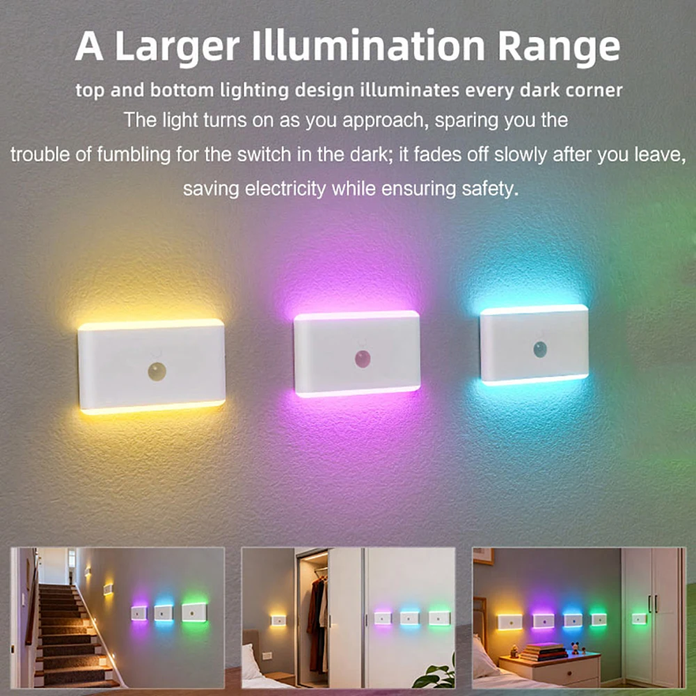 2Pcs LED Projection Toilet Lamp RGB Dimmable Human Motion Sensing Light Night Light Charging Waterproof Decoration Light