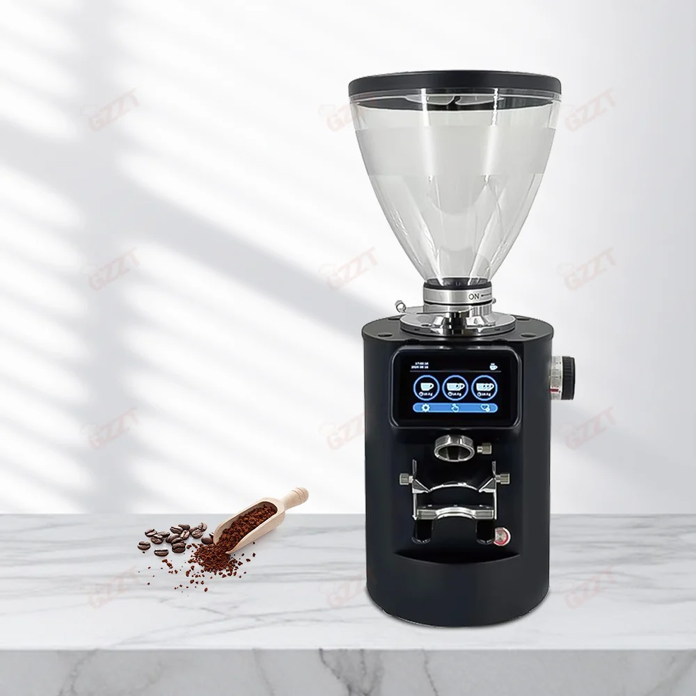 

90MM Burr Automatic Coffee Grinder 3.5LBS Hopper Anti-jumping Bean Adjustable Thickness Cafe Grinding Machine Commercial Cafe