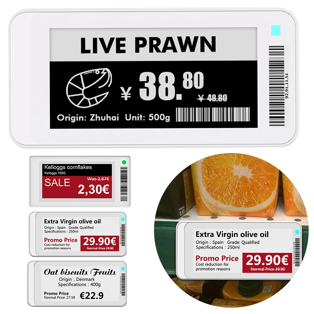 

2,1-дюймовый 2,9-дюймовый модуль Epaper Версия BT с приложением Рабочее программное обеспечение TFT-экран Дисплей E-Ink Электронная ценник-карта