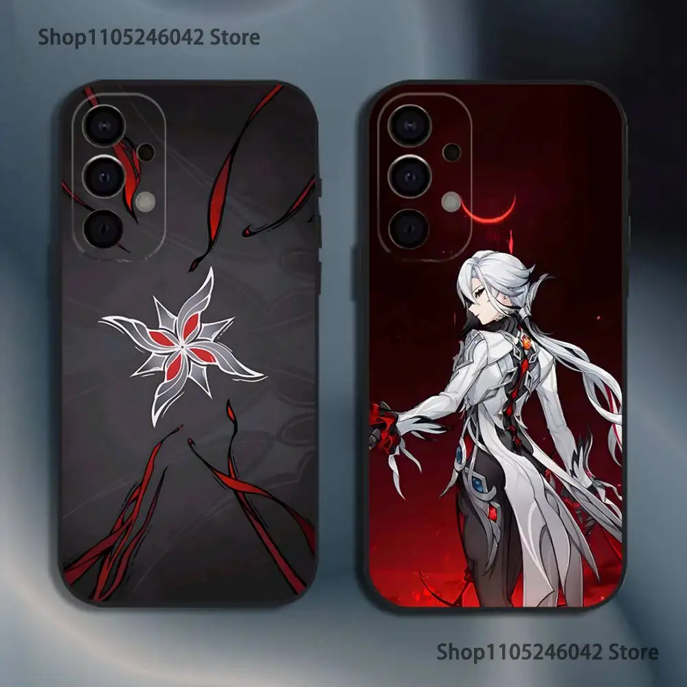 

G-Genshin Impact Arlecchino For Samsung Phone Case S25,S24,S21,S22,S23,S30,Ultra,S20,Plus,Fe,Lite,5G Black Cover