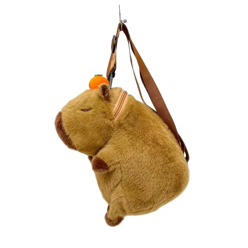 كابيبارا أفخم ظهره Kawaii موضة بلوشي دمية الفراء قلادة حقيبة كتف للأطفال حقيبة صغيرة حقائب هدايا لصديقتك