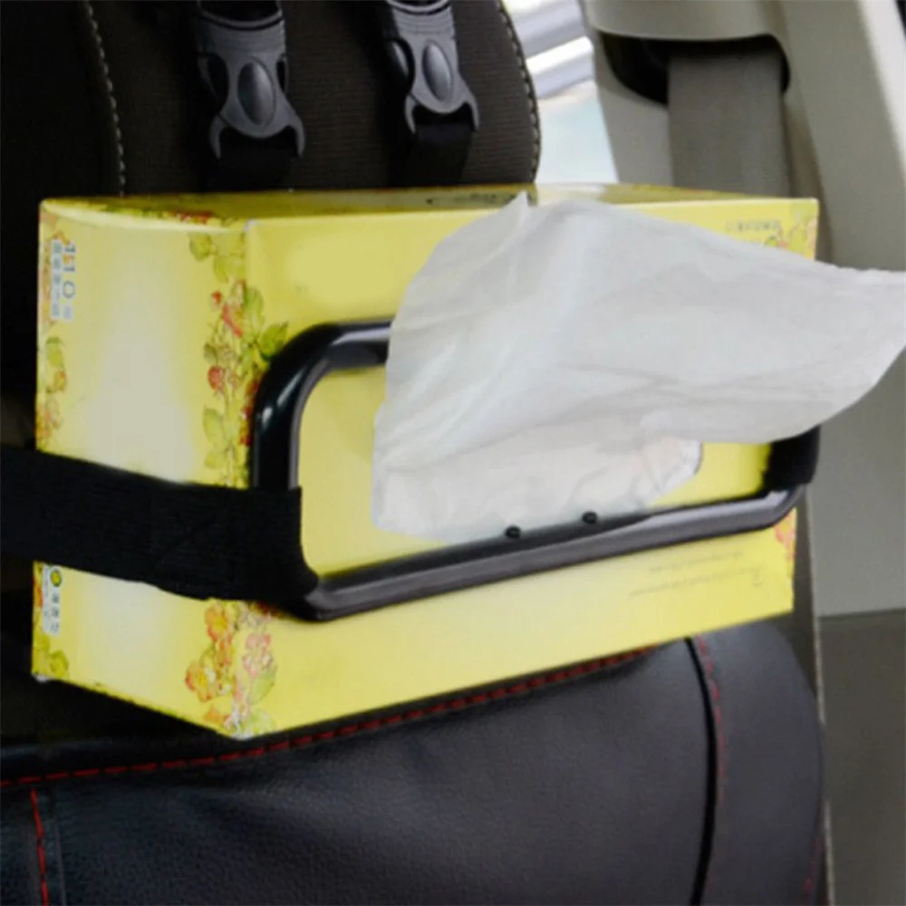 Car Universal Tissue Box Rack Sun Visor Napkin Box Seat Back Napkin Box Rack Elastic Hanging Napkin Box Rack