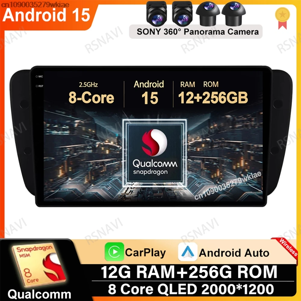 

Android 15 For Seat Ibiza MK4 6J 2008-2015 Qualcomm Viedo Player DVD Autoradio 5G WIFI 4G LTE QLED DSP Head Unit Stereo GPS BT