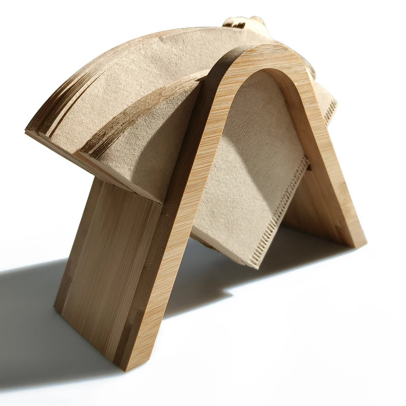 

Coffee Filter Holder Hand Drip Coffee Filter Paper Dispenser Storage Stand V-shaped filter holder Solid Wood Storage Box